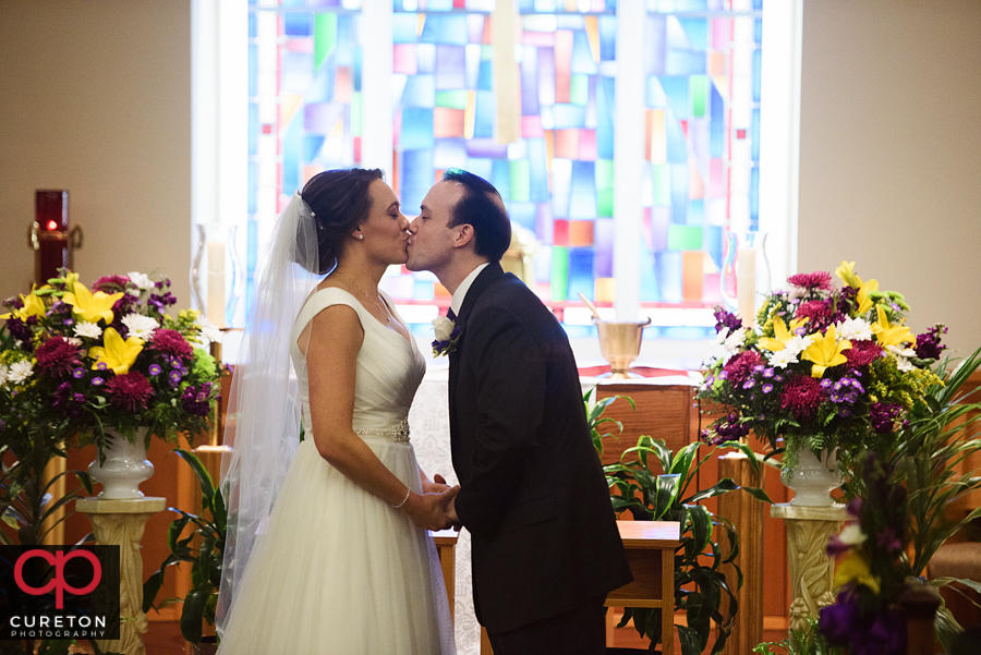 Wedding ceremony at St Matthew Church in Charlotte NC.