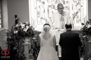 Wedding ceremony at St Matthew Church in Charlotte NC.