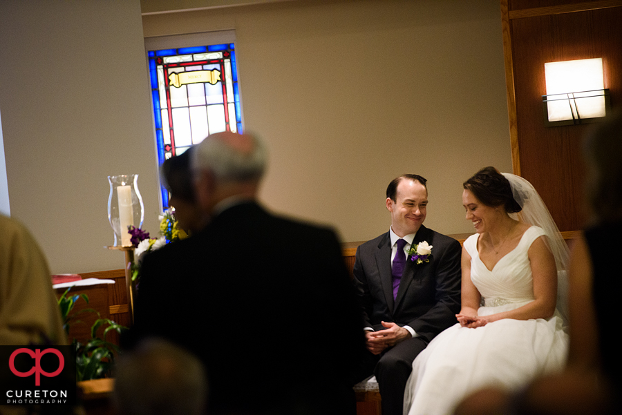 Wedding ceremony at St Matthew Church in Charlotte NC.