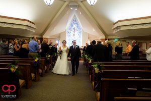 Wedding ceremony at St Matthew Church in Charlotte NC.