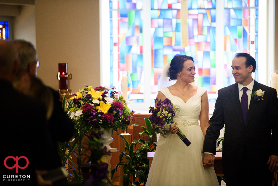 Wedding ceremony at St Matthew Church in Charlotte NC.