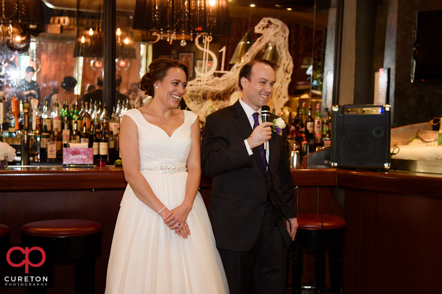 Wedding reception at Georges Brasserie in Charlotte NC.