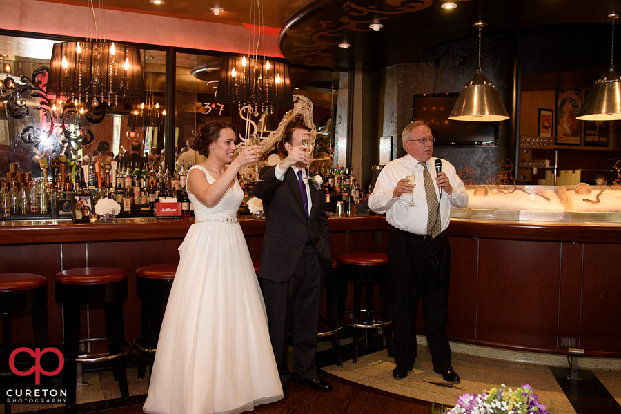 Wedding reception at Georges Brasserie in Charlotte NC.