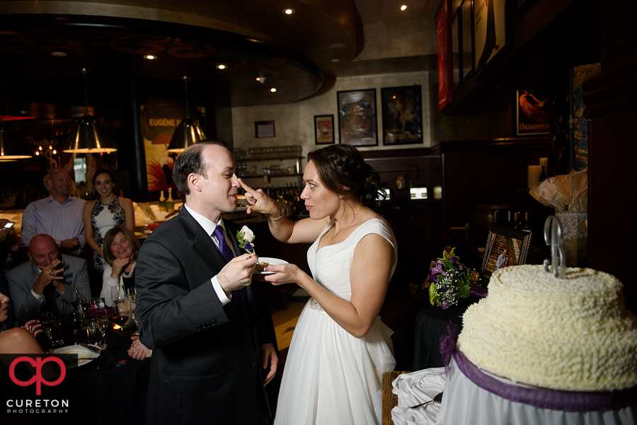 Wedding reception at Georges Brasserie in Charlotte NC.