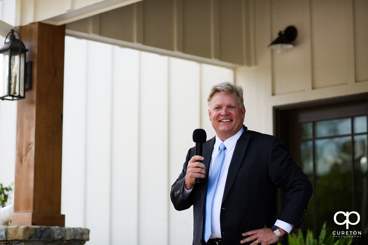 Father of the bride making a speech.