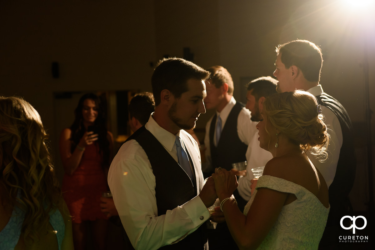 The happy couple dancing at the Chestnut Ridge reception.