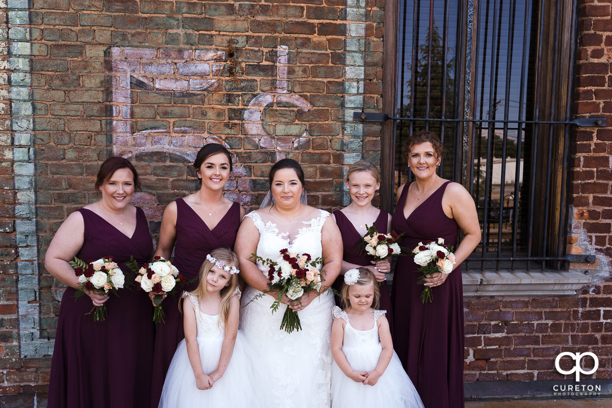 Bridesmaids on the deck of The Old Cigar Warehouse.