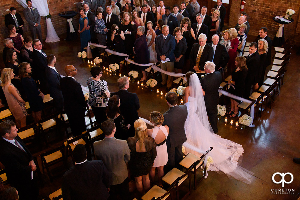 Bride walking down the aisle.