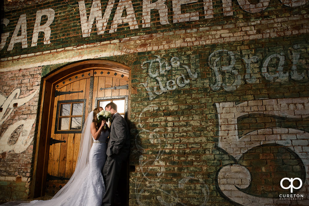 Bride and groom at sunset at OCW.
