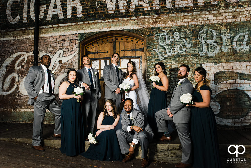 Fashion like photo of bridal party at The Old Cigar Warehouse.