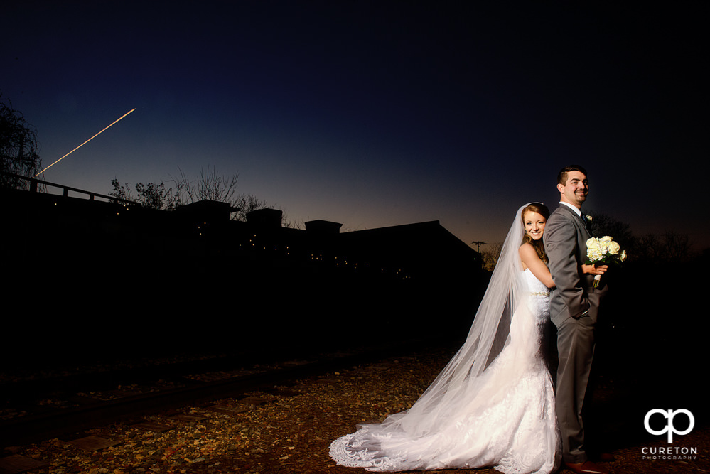 Bride and Groom at Sunset.
