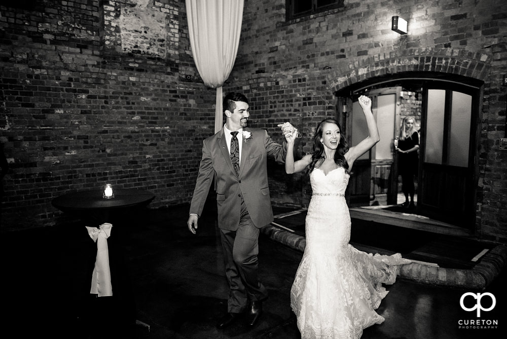 Bride and groom entrance into reception.
