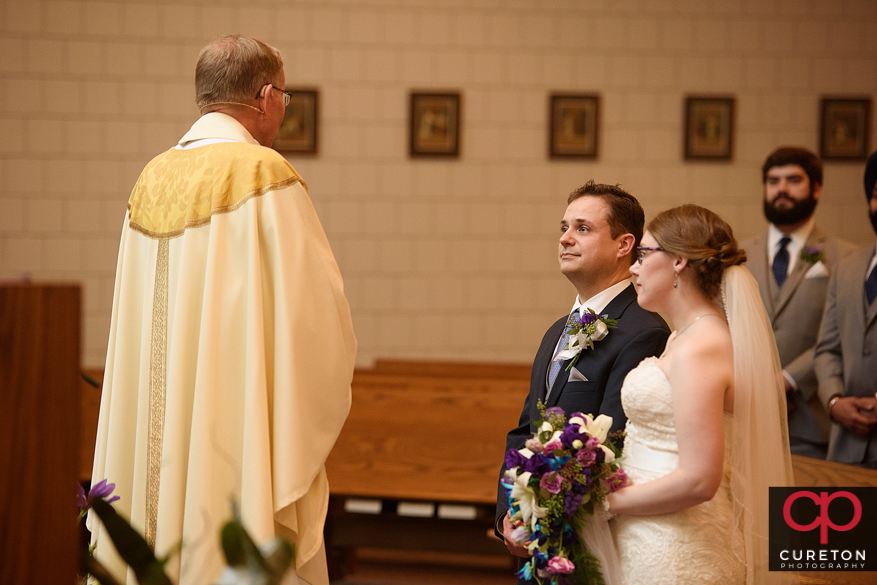 Wedding ceremony at St. Andrews Church in Clemson,SC.