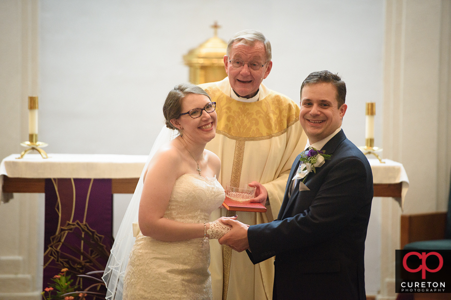 Wedding ceremony at St. Andrews Church in Clemson,SC.