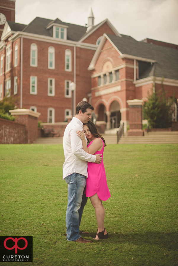 Future bride and groom on Bowman Field.