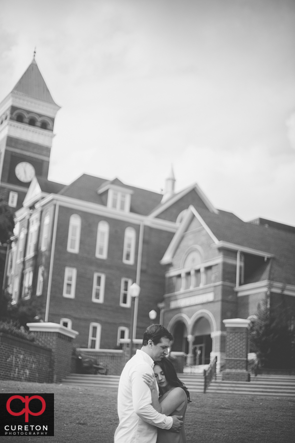 Future bride and groom on Bowman Field.