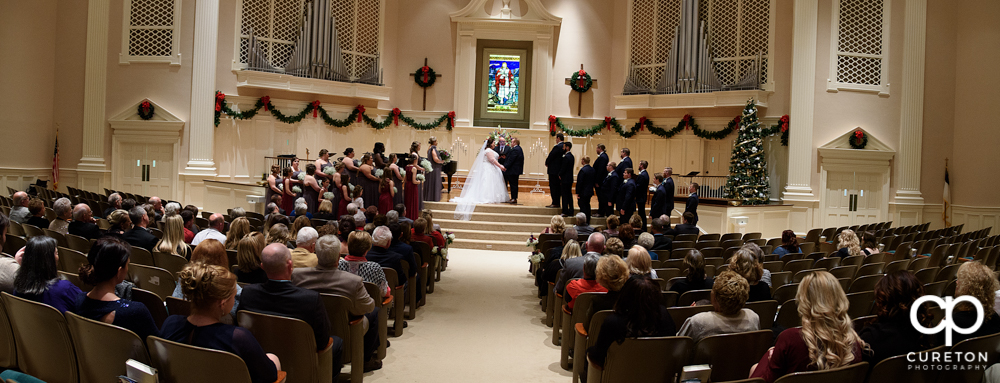 Wedding ceremony at Southside Baptist in Spartanburg SC.
