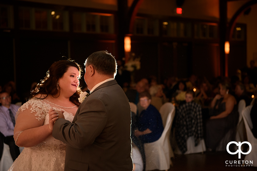 Bride and her father sharing a dance at the Cleveland Park wedding reception.