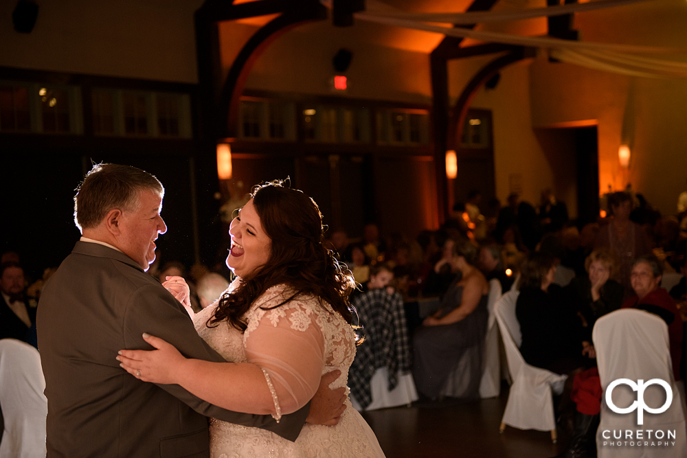 Bride and her father sharing a dance at the Cleveland Park wedding reception.