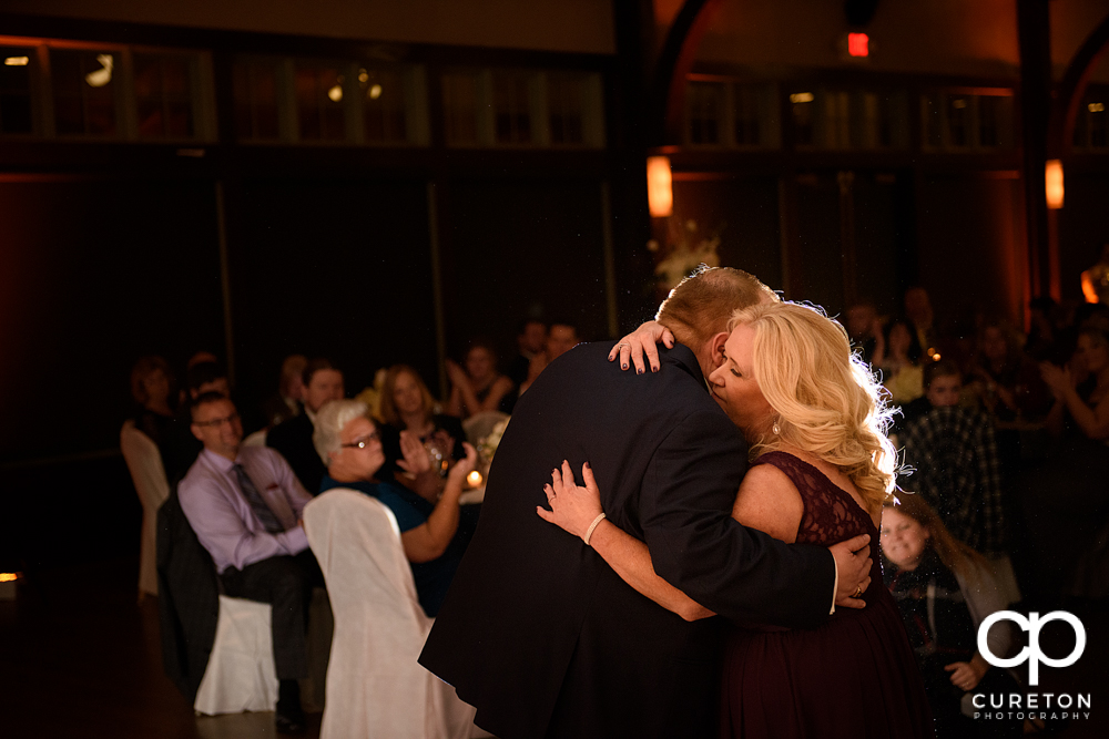 Groom and his mother sharing a dance at the Cleveland Park wedding reception.