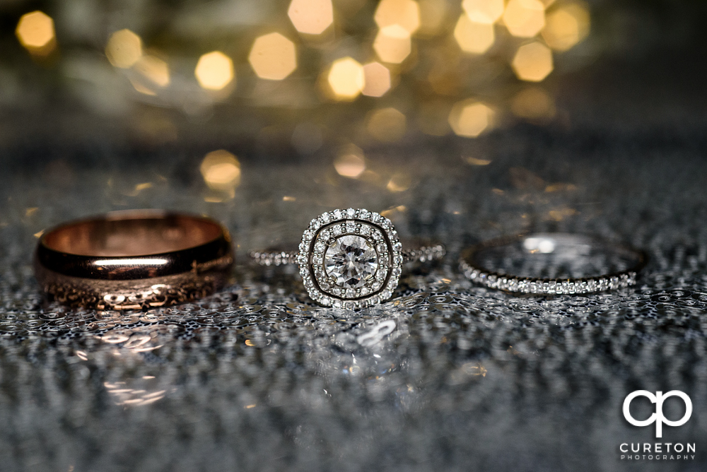 Wedding rings closeup.