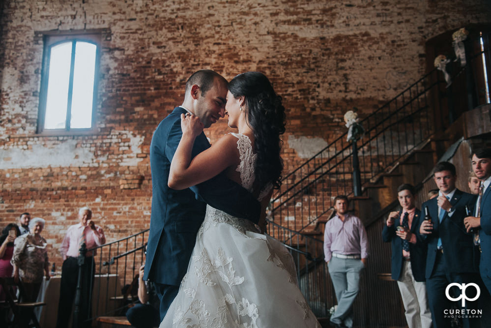 Bride and Groom first dance at The Old Cigar Warehouse wedding reception.