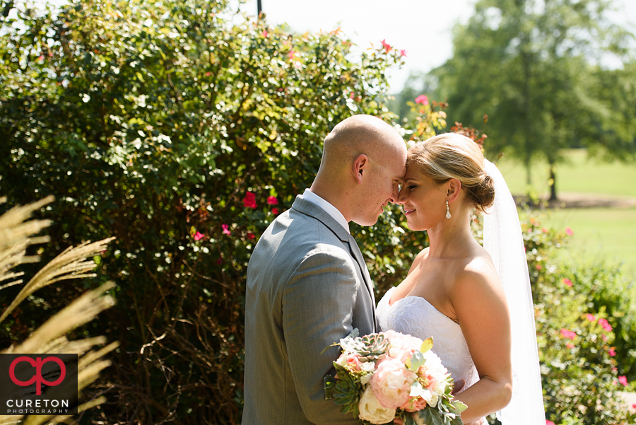 Married couple in the park in Greenville,SC.