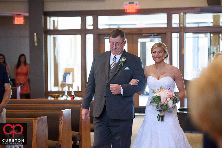 Bride walking down the aisle.