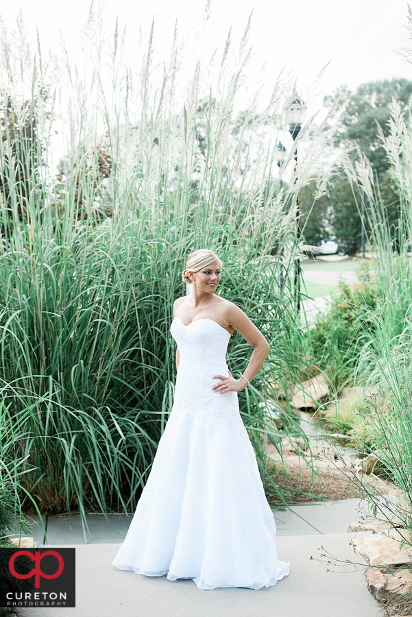 Bride at the park in Greenville,SC.
