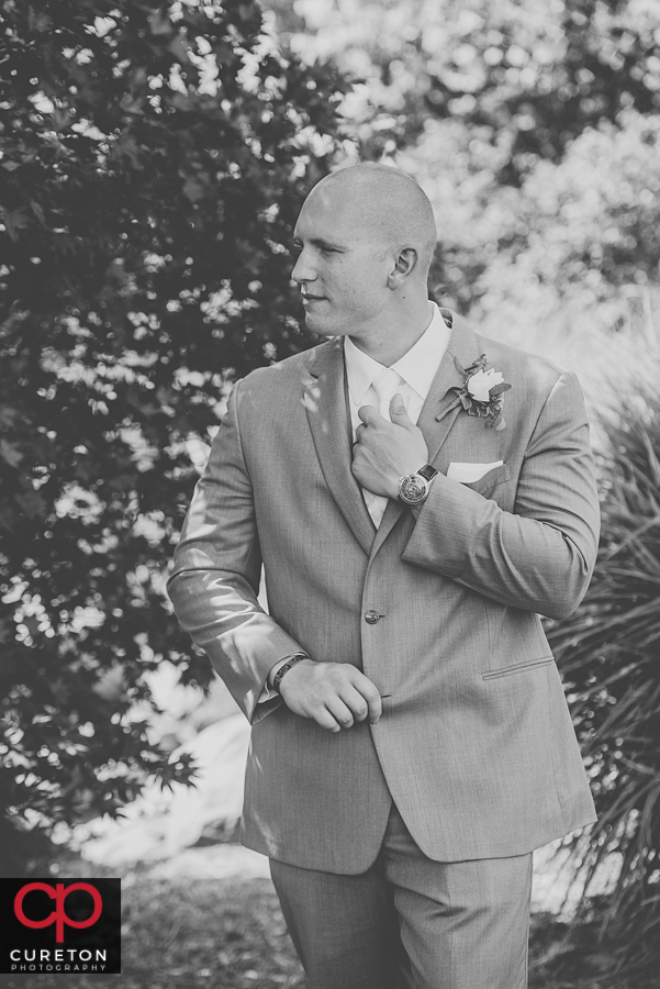 Groom at the park in Greenville,SC.