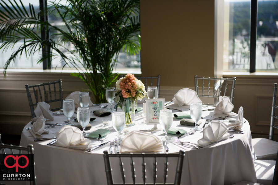 The Commerce Club in Greenville,SC setup for the wedding reception.