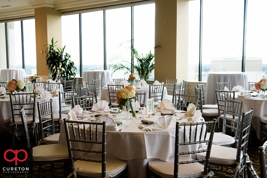 The Commerce Club in Greenville,SC setup for the wedding reception.