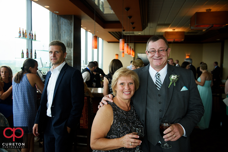 Bride's parents during cocktail hour.