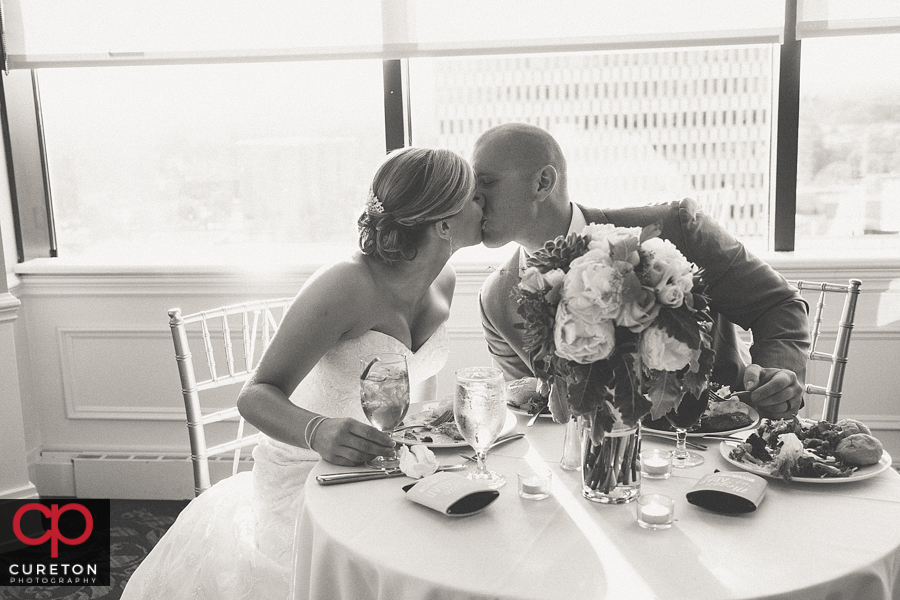 Bride and groom at the reception.