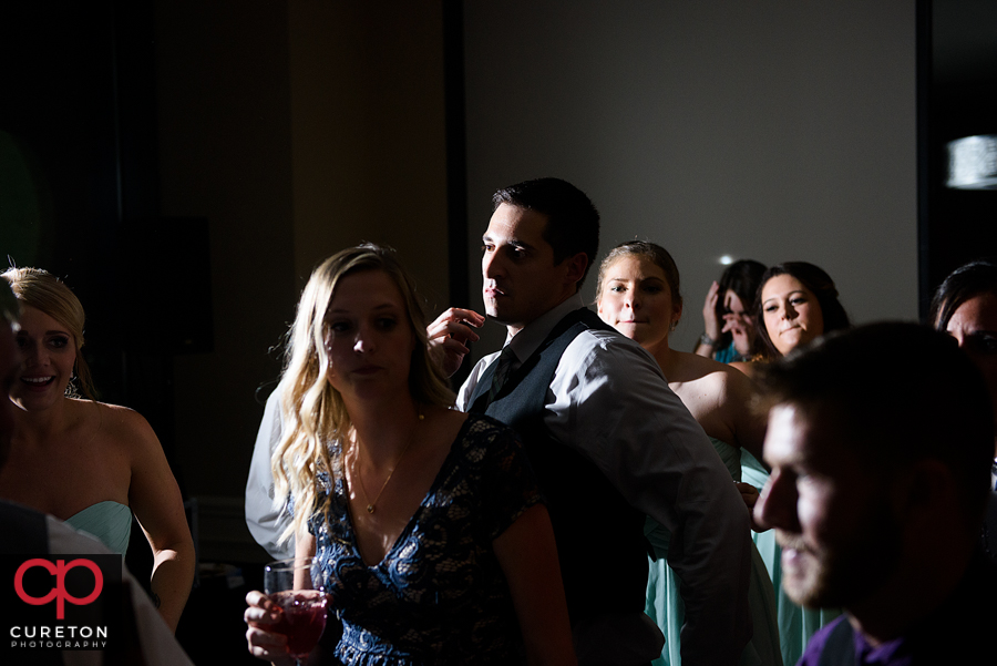 Guests dancing to the sounds of Pros Only DJ at the wedding reception.