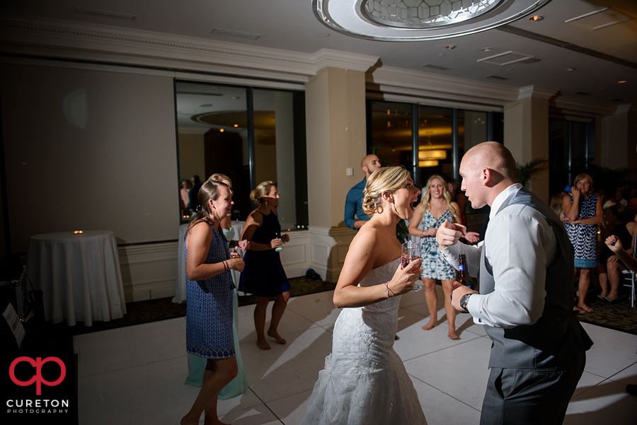 Guests dancing to the sounds of Pros Only DJ at the wedding reception.