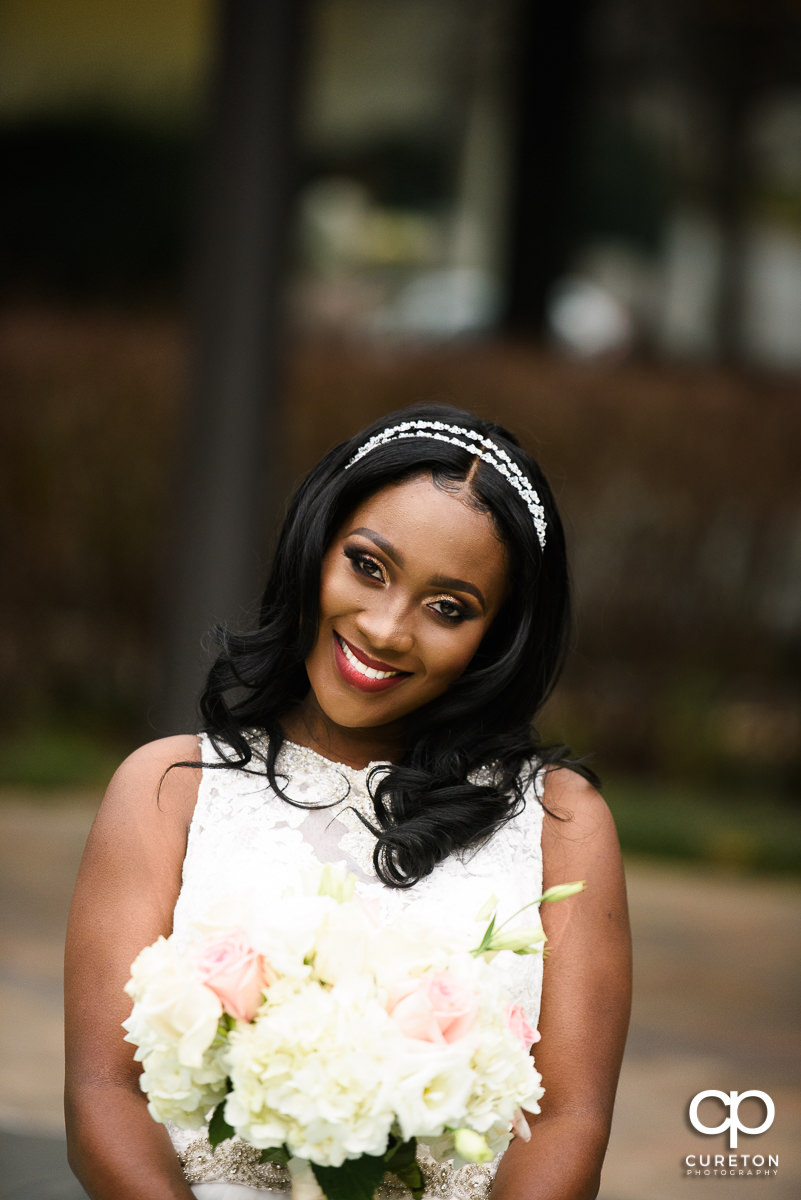 Bride before her wedding ceremony.