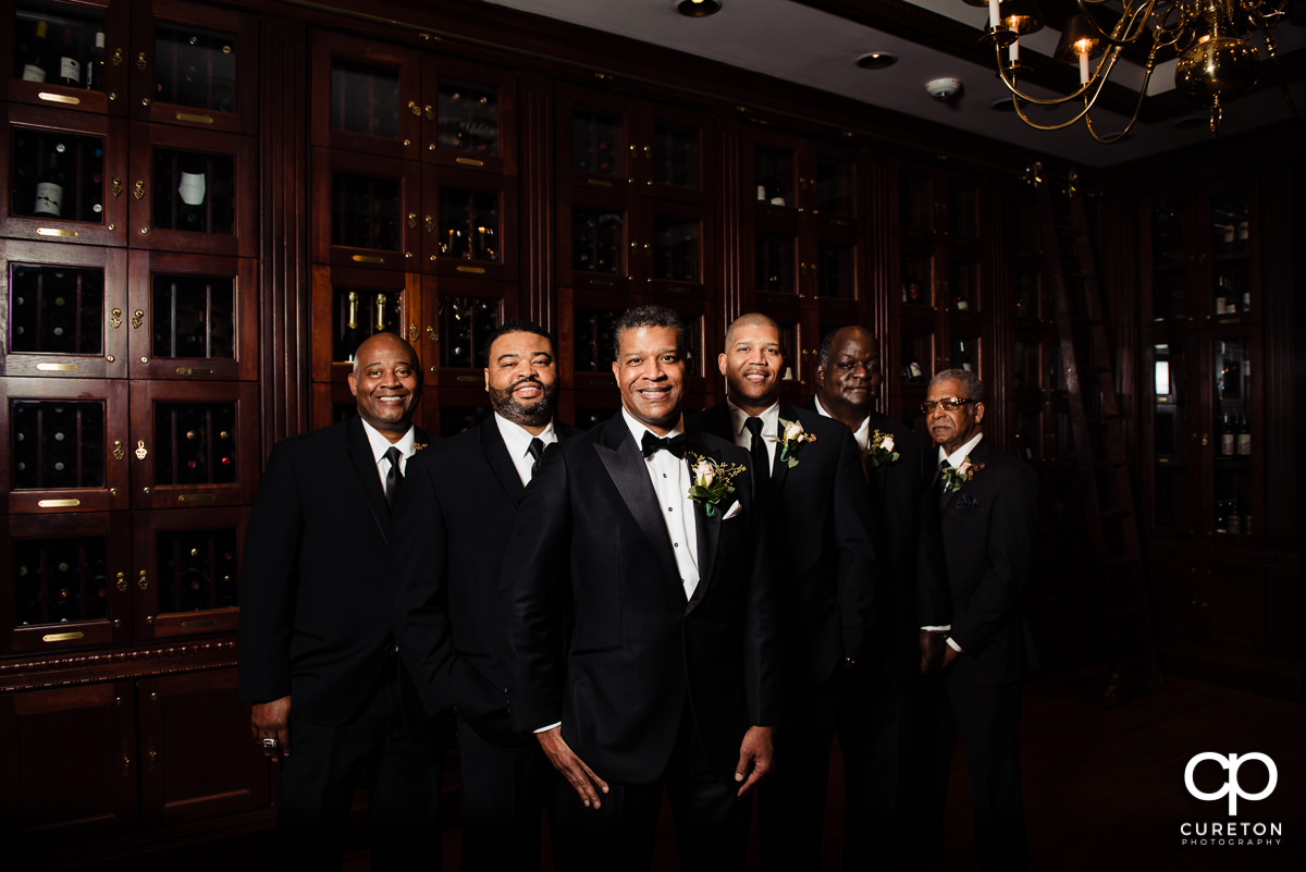 Groom and groomsmen at The Commerce Club.