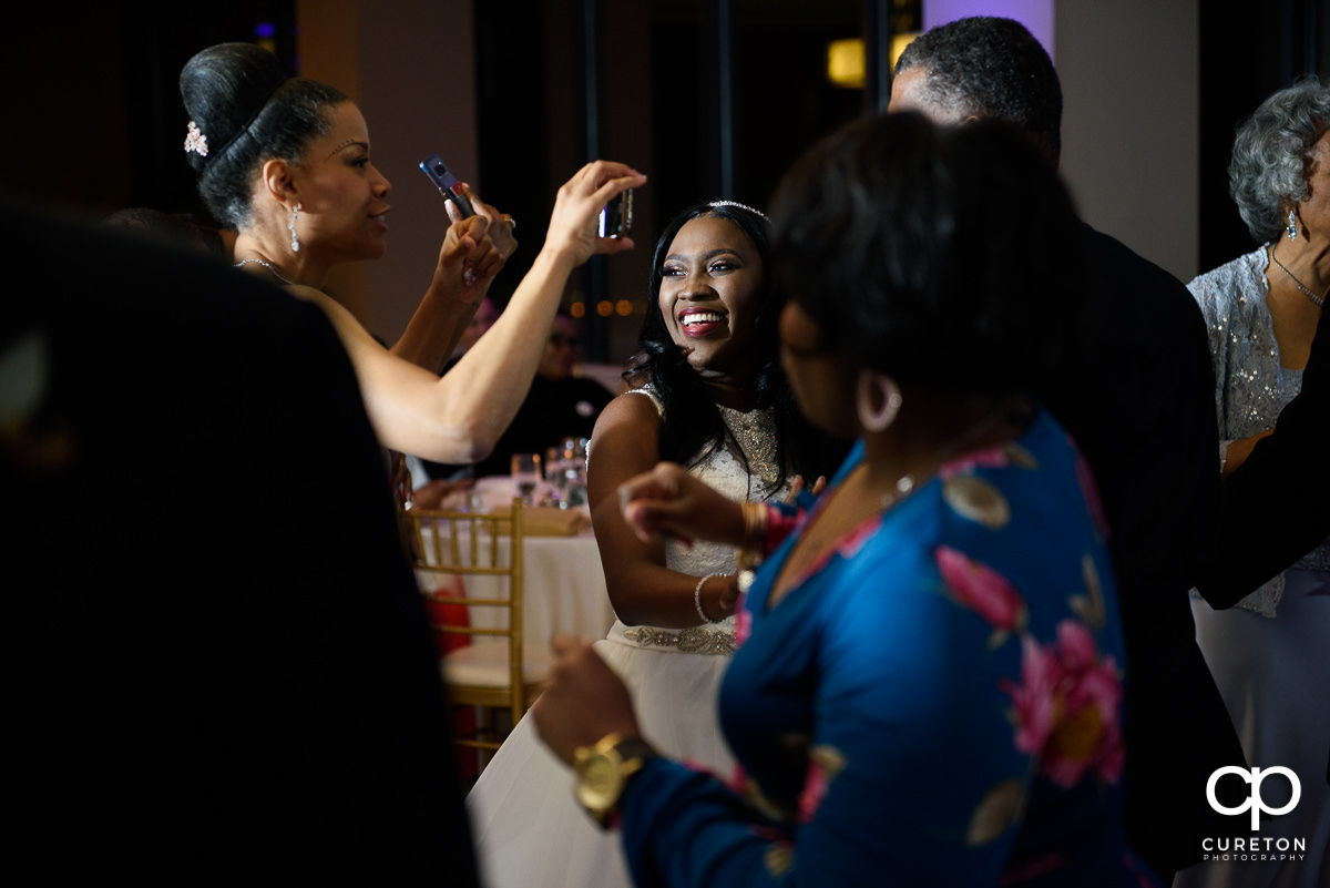 Wedding guests dancing the night away at The Commerce Club wedding reception.