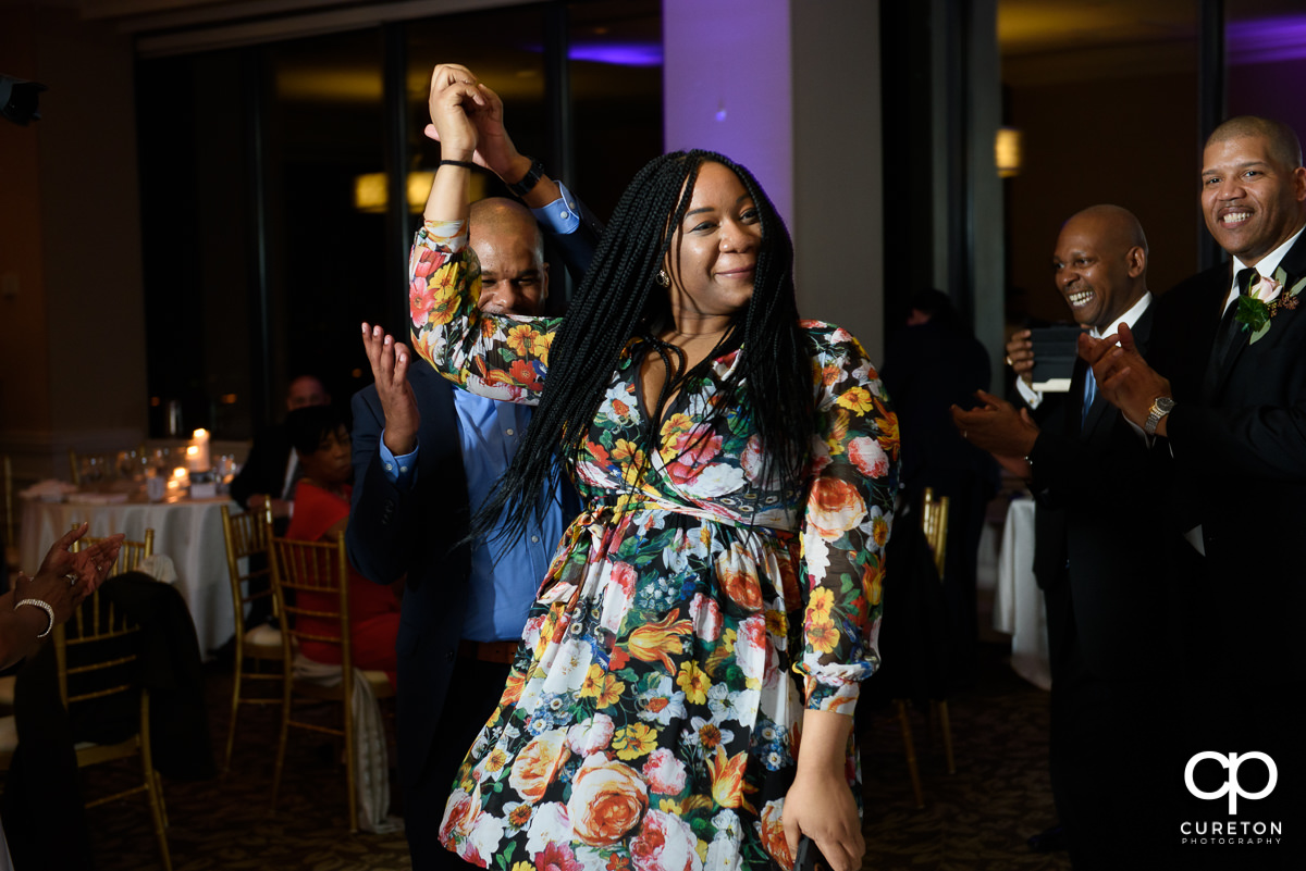 Wedding guests dancing the night away at The Commerce Club wedding reception.