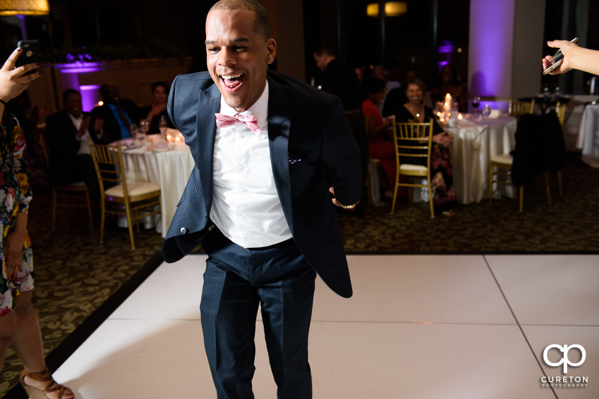 Wedding guests dancing the night away at The Commerce Club wedding reception.