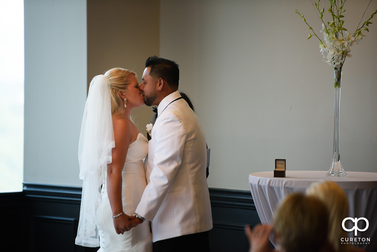 First kiss during the ceremony.