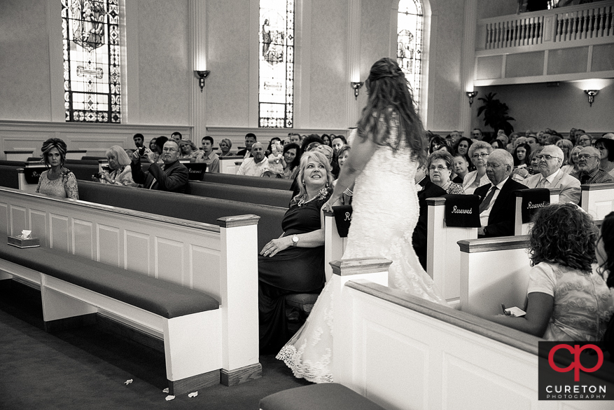 Wedding ceremony at Mountain View Baptist Church in Cowpens,SC.