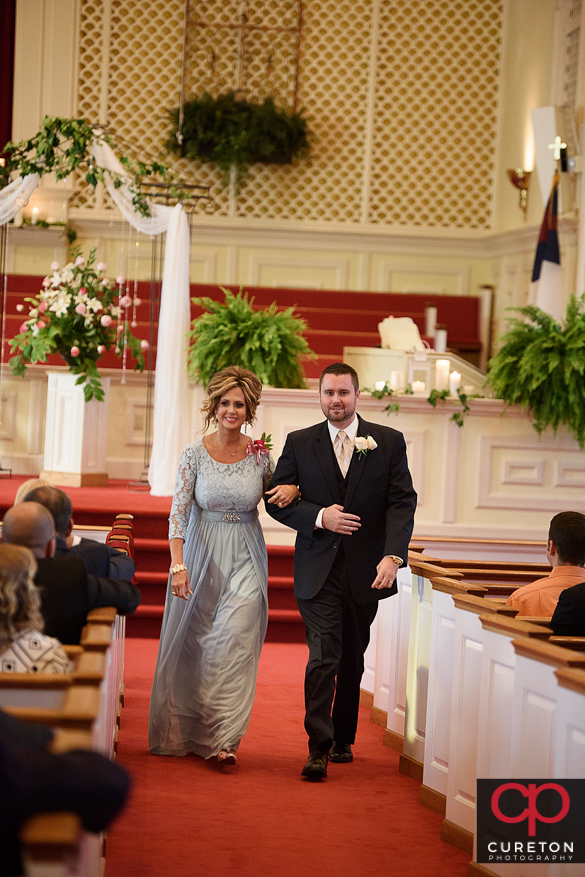 Wedding ceremony at Mountain View Baptist Church in Cowpens,SC.
