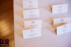Wedding place cards.