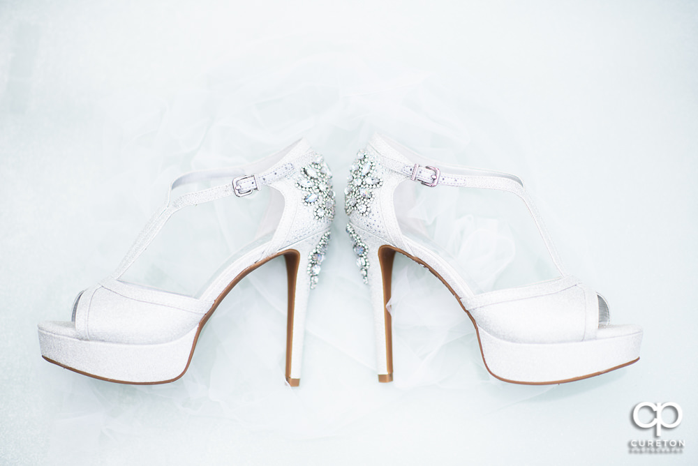 Bride's shoes before her wedding.