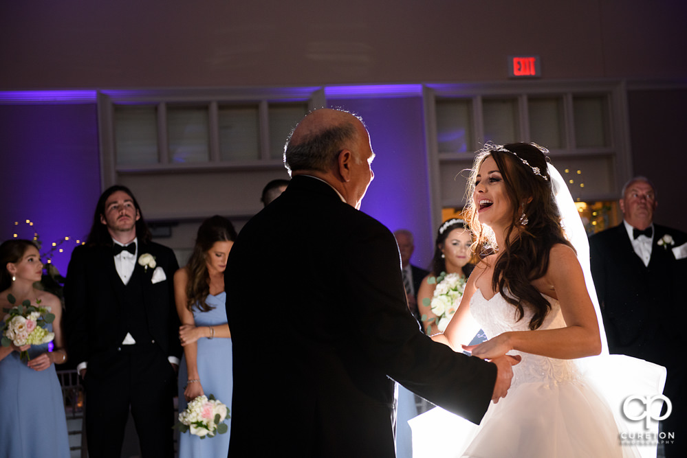 Bride dancing wth her father at the reception.