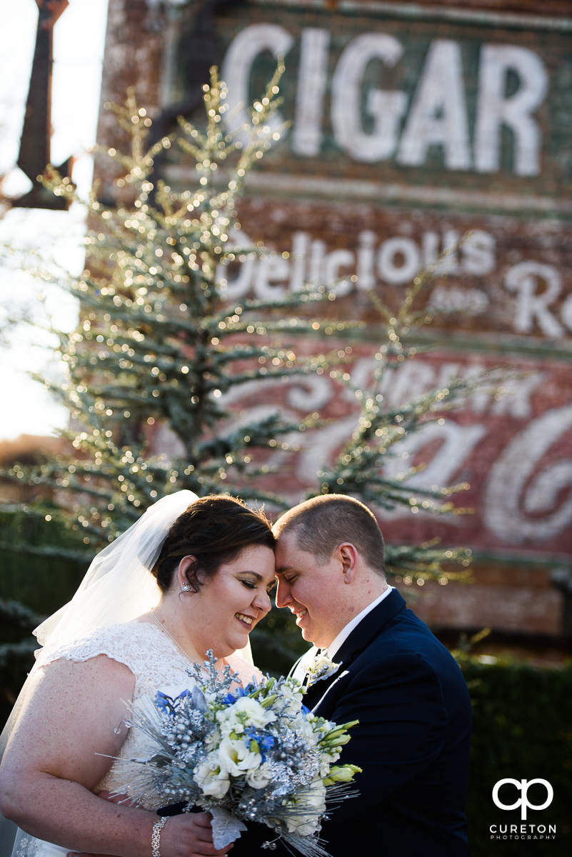 Bride and Groom outside the Old Cigar Warehouse.