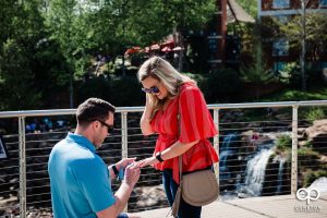 Woman says yes to a surprise marriage proposal in Greenville,SC.
