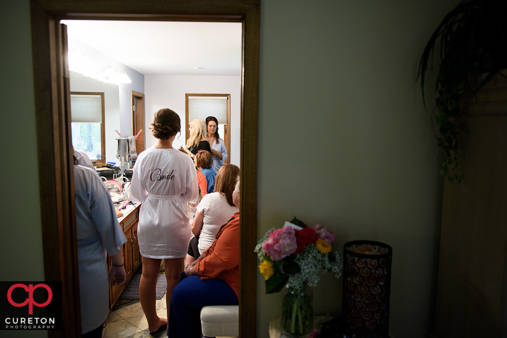 Bride getting ready.